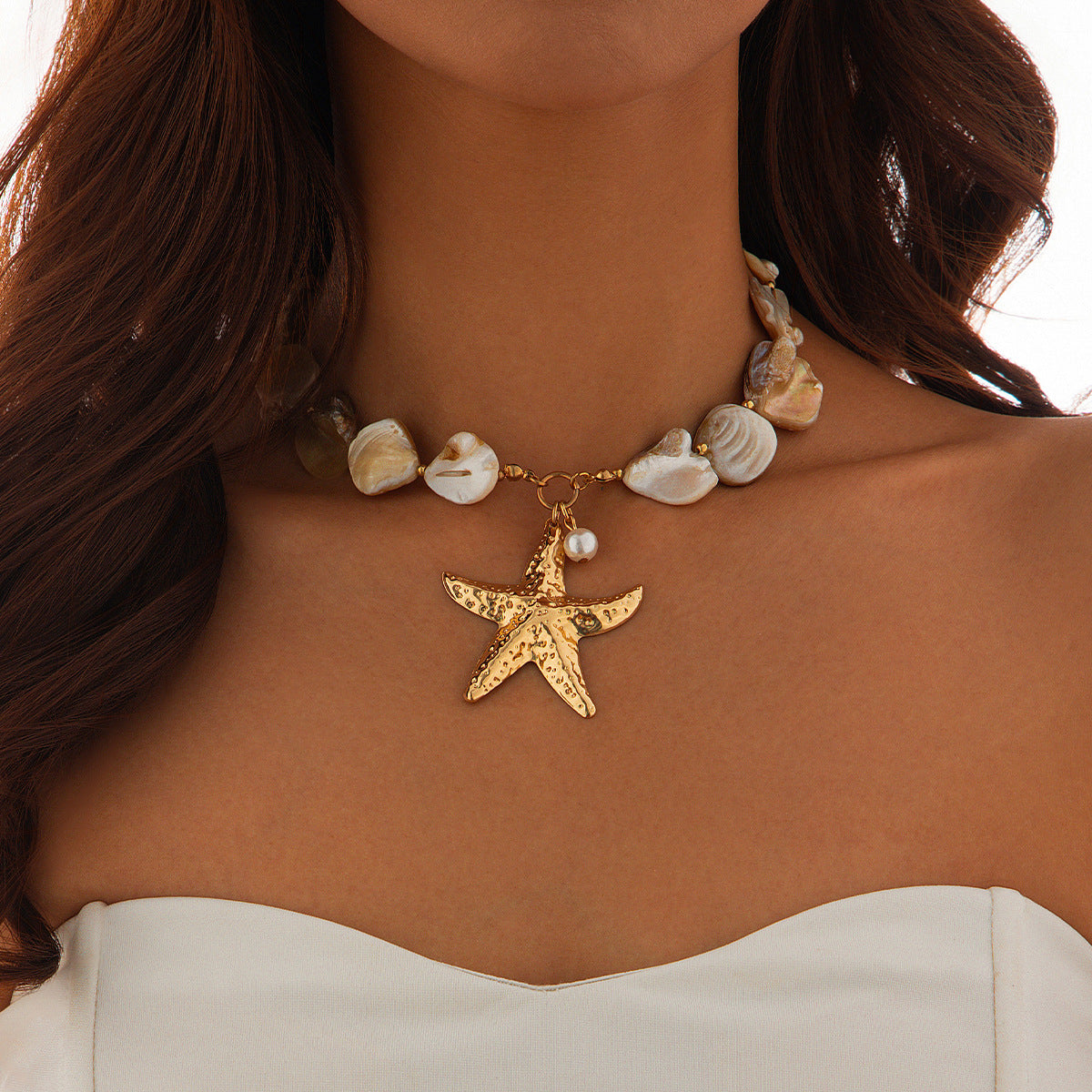 Bohemian Conch Beaded Choker Fashion Jewelry | Beach Wear Necklace Gold