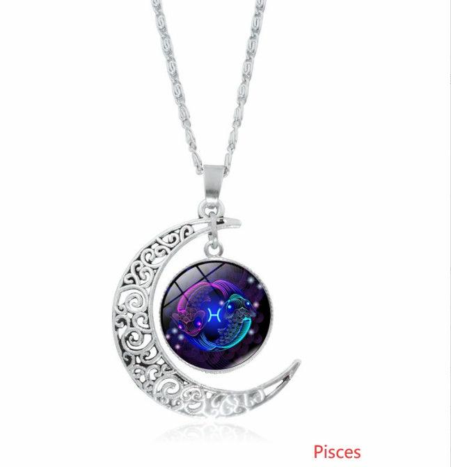 12 Constellation Moon Pendant Necklace | Daily Wear 1