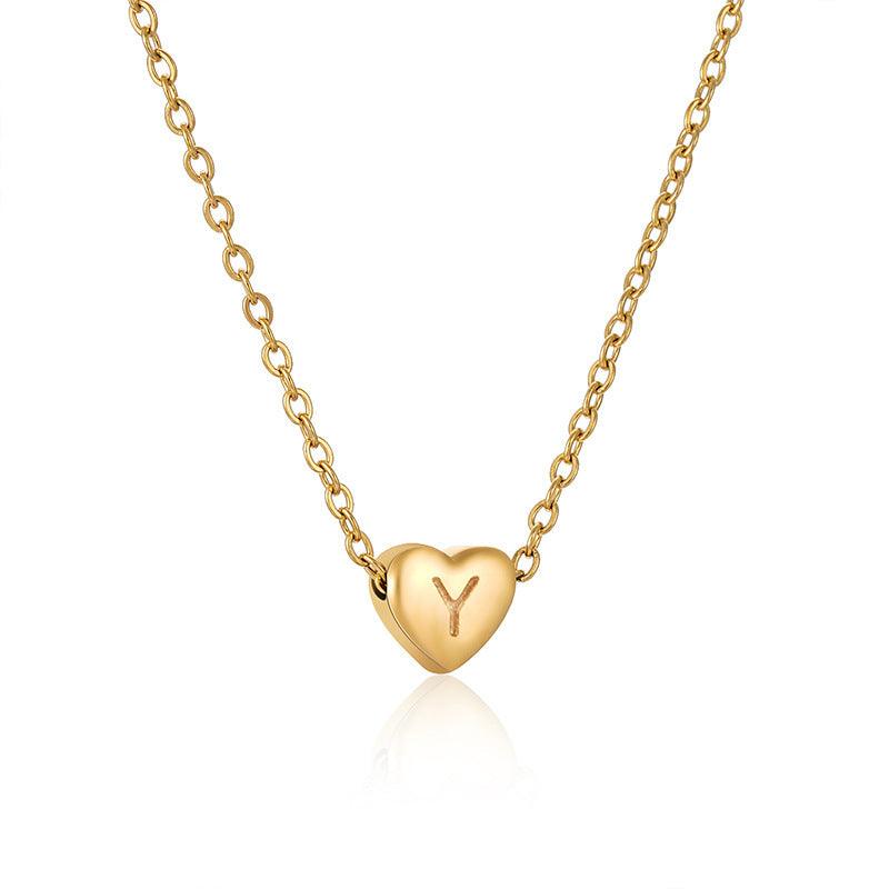 Heart-shaped Love Letter Clavicle Chain | Daily Wear Collection Y