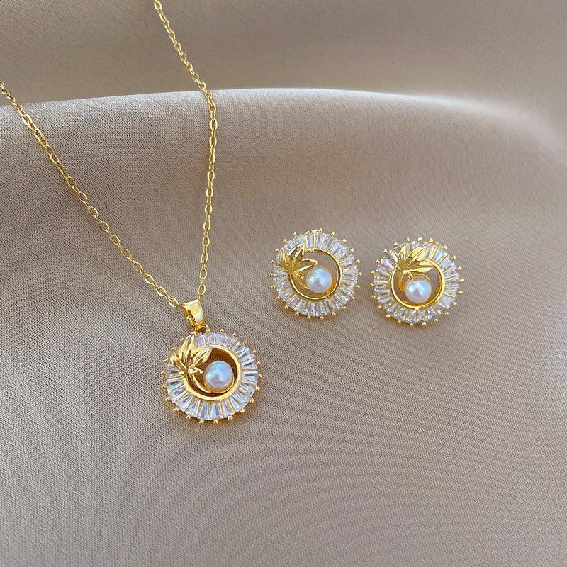 Square Full Diamond Jewelry Set | Daily Wear