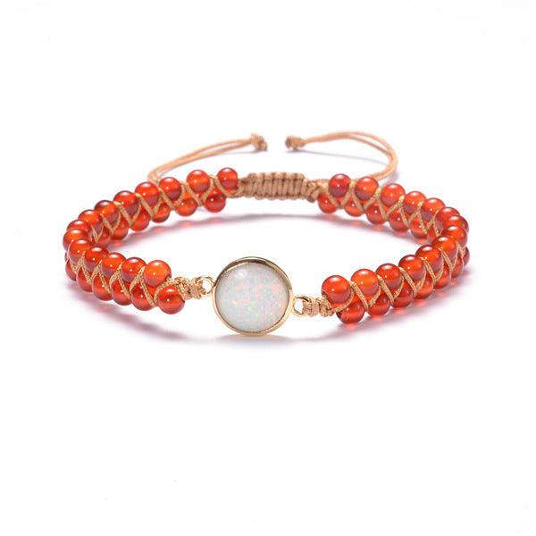 Opal Stone Wrap Bracelets | Yoga Collection Red