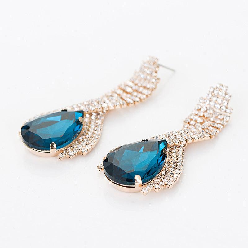 Queen's Gorgeous Banquet Party Earrings White And Blue