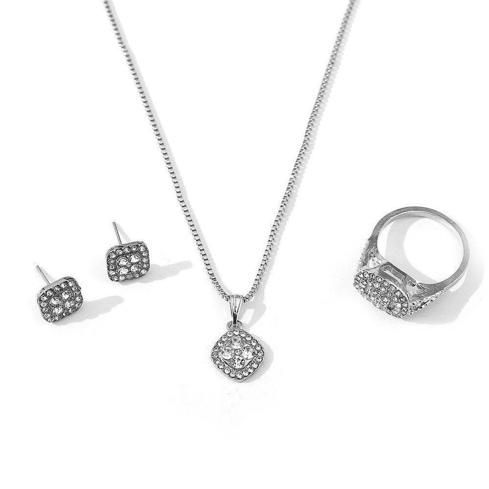 Engagement Three-piece Set | Wedding Jewelry Silver