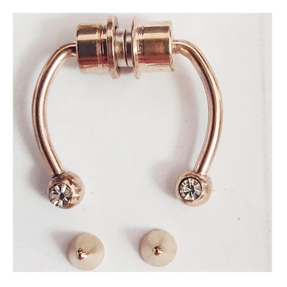 Hip Hoop Magnetic Nose Piercing Jewelry | Party Wear Rose Gold