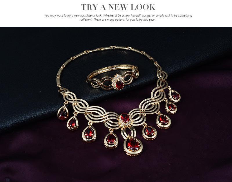 Fashion Gems Necklace and Earrings Jewelry Set | Party Wear