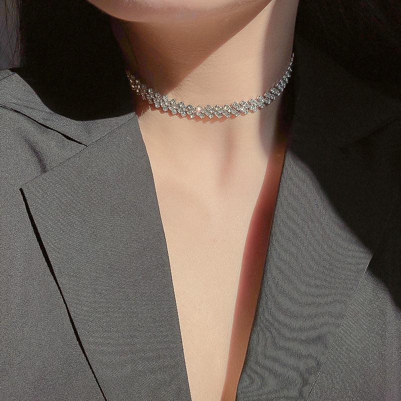 Full Rhinestone Necklace Clavicle Chain Fashion Jewelry