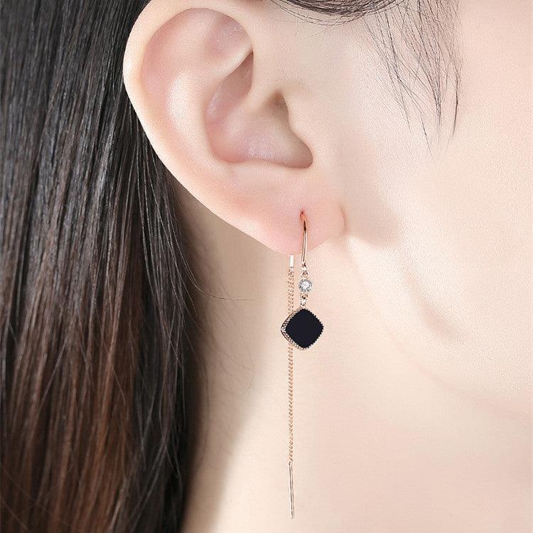 Square Tassel Earrings in Sterling Silver