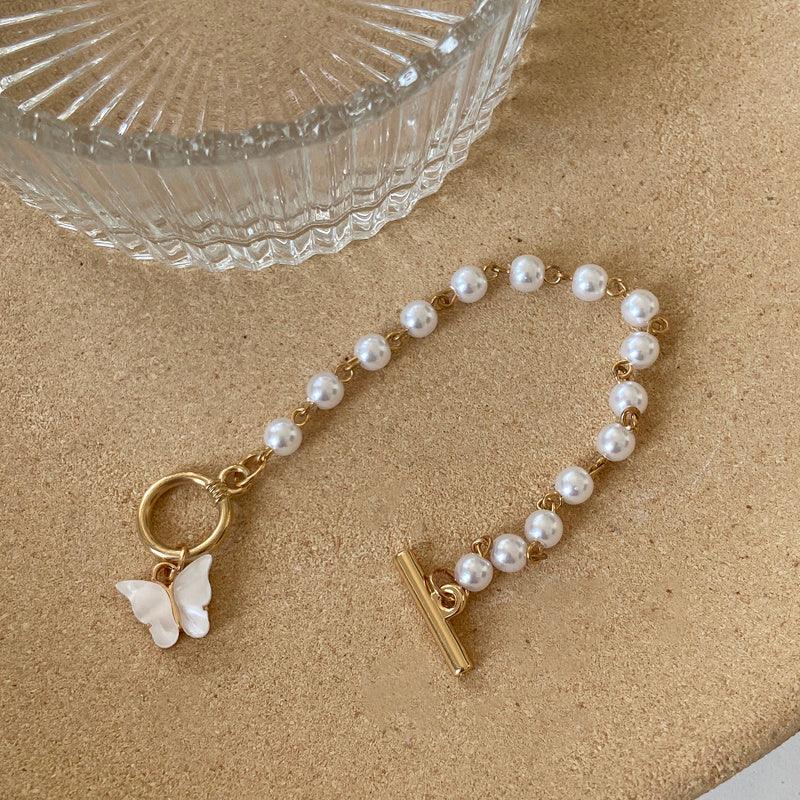 Bohemian Pearl Butterfly Bracelet | Daily Wear