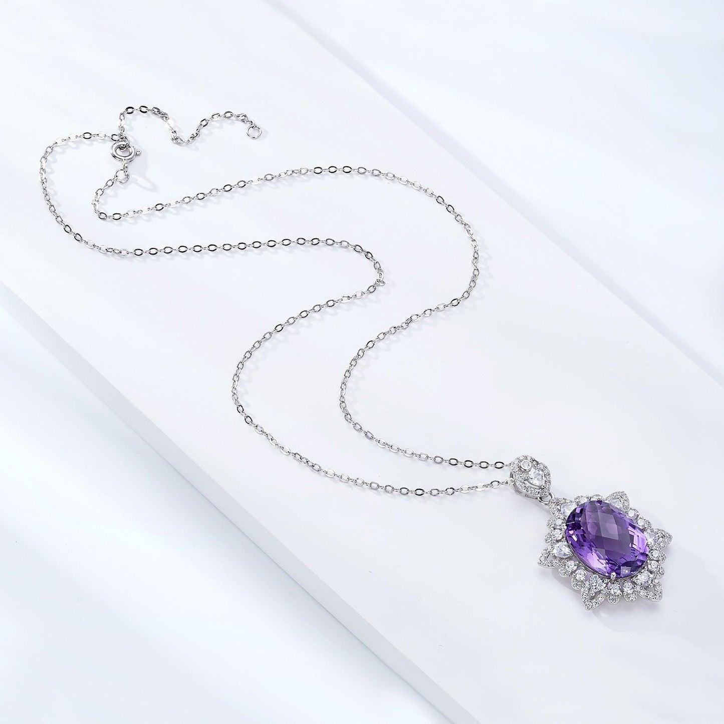 Amethyst Necklace for Women in 925 Sterling Silver