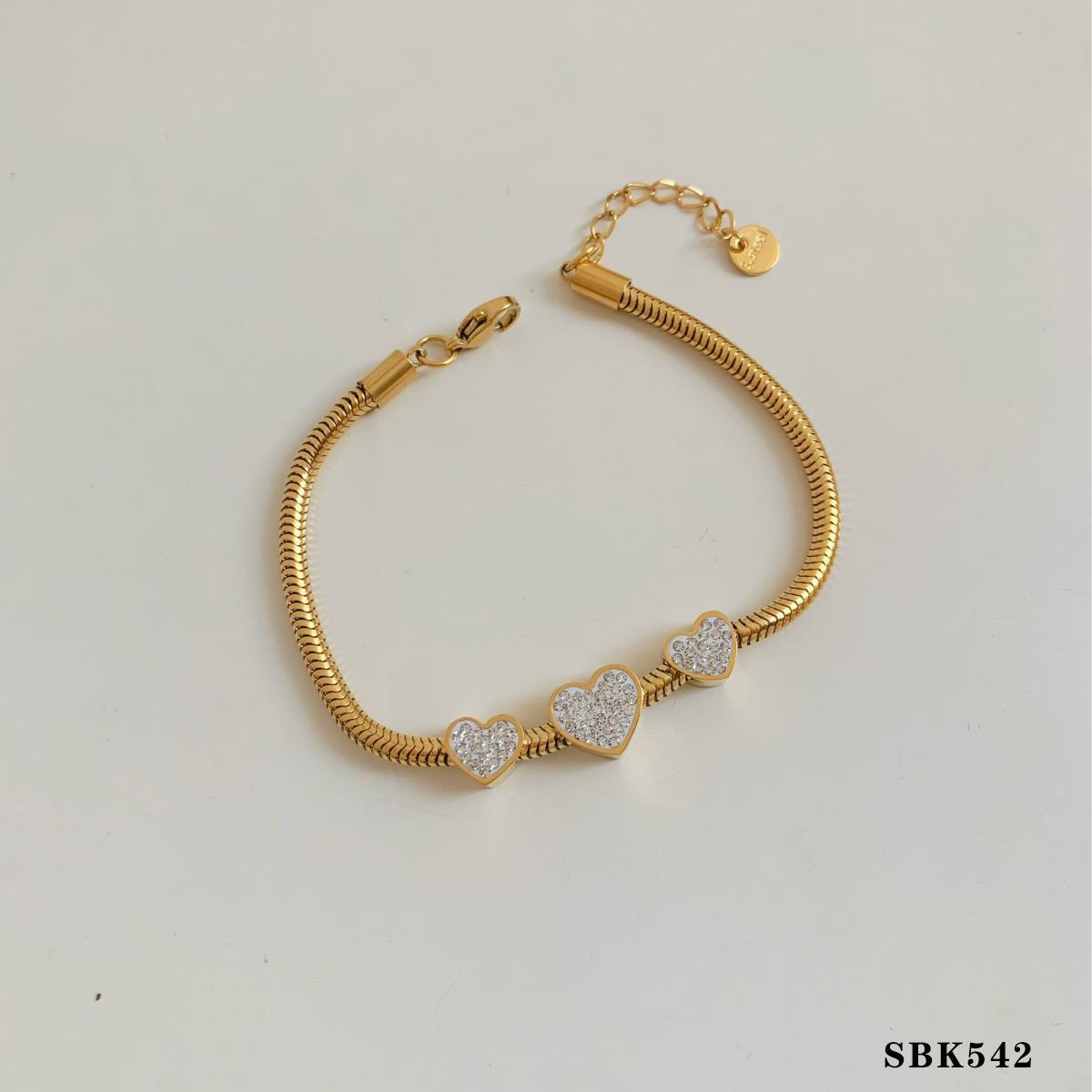Retro Crystal Heart Shaped Bracelet | Daily Wear H