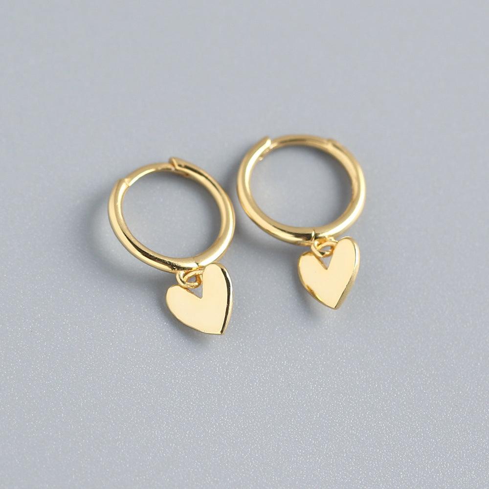 Love Heart Earrings | Daily Wear Gold