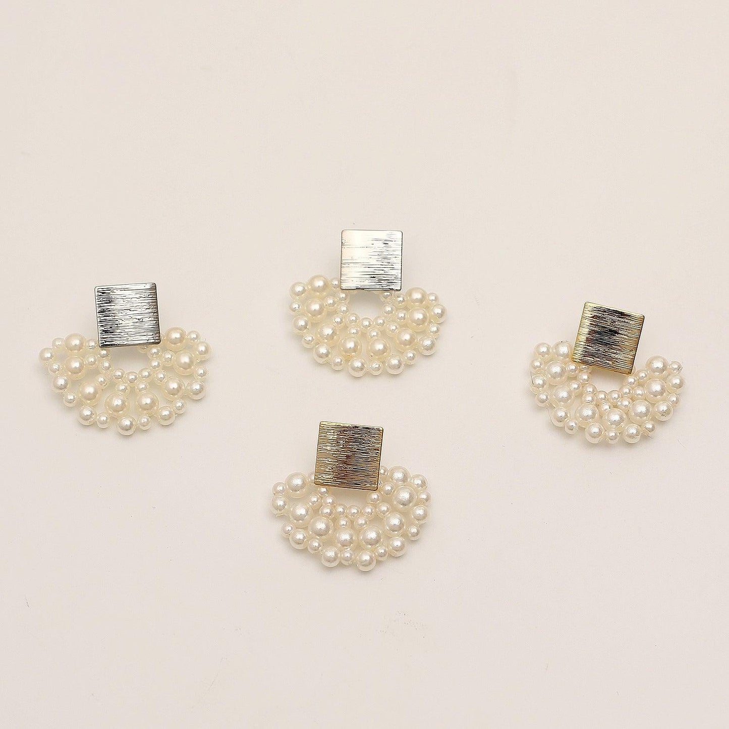 Handmade Pearl Woven Scalloped Pearl Stud | Party Wear