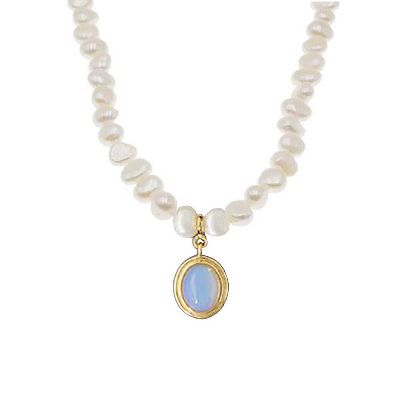 Round Medal Irregular Pearl Necklace | Fashion Jewelry