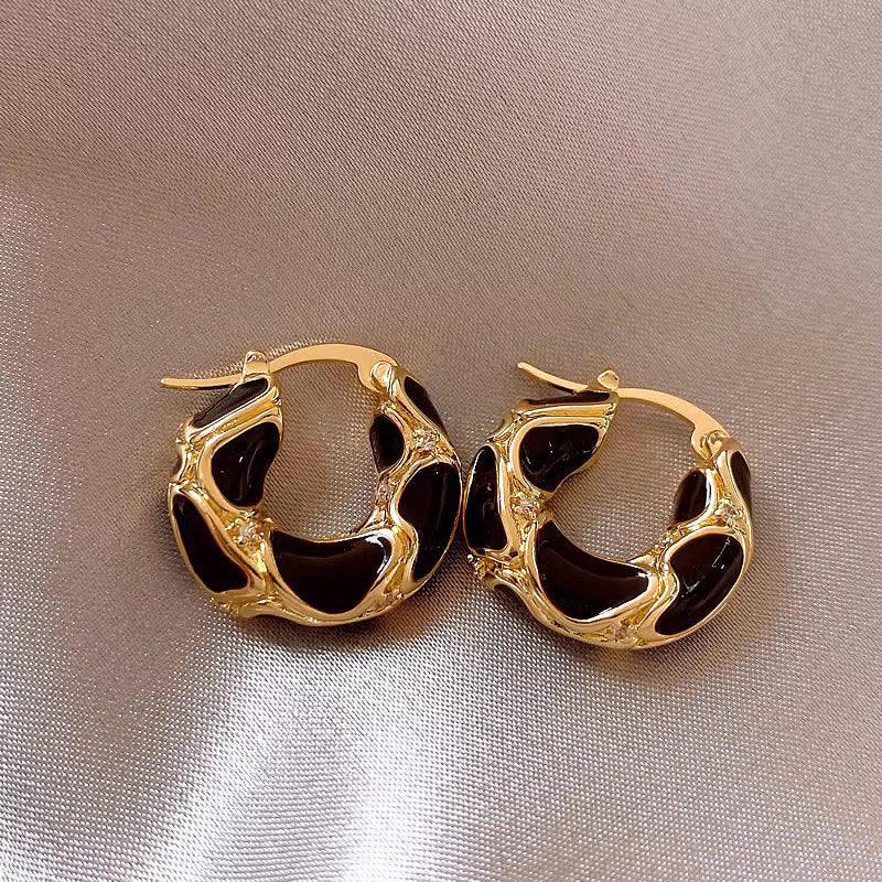 Metal Texture Small Hoop Earrings | Daily Wear