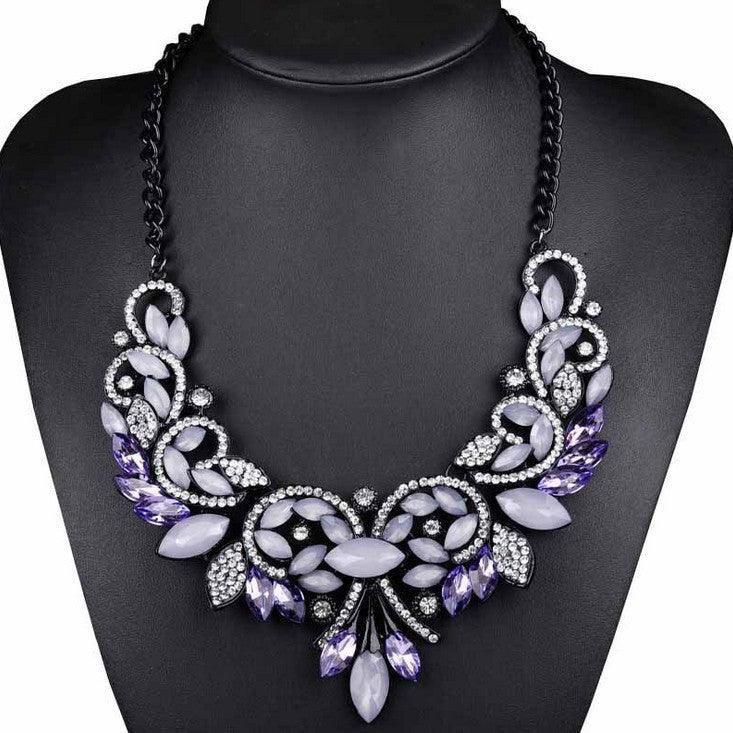 Diamond Alloy Flower Necklace | Party Wear
