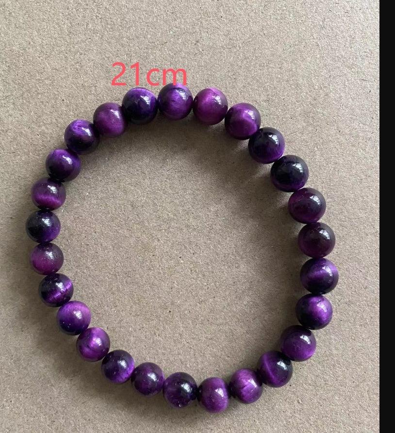 Blue Tiger Stone Handmade Bracelet | Fashion Wear Purple Tiger 21cm