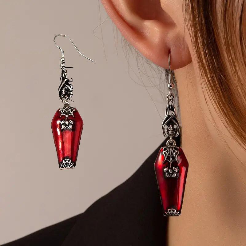 Red Bat Spider Retro Earrings | Daily Wear