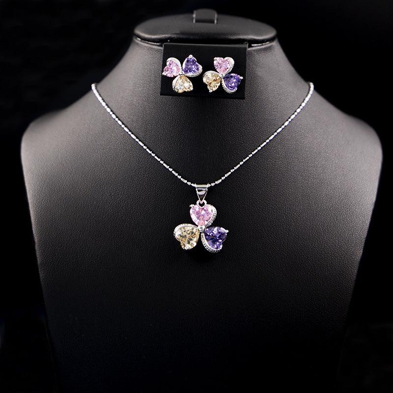Clover Zircon Diamond Jewelry Set | Daily Wear C