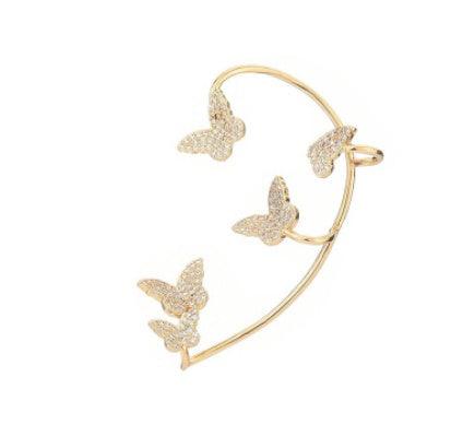 Sparkling Butterfly Ear Clips | Daily Wear B Left Q1pcs