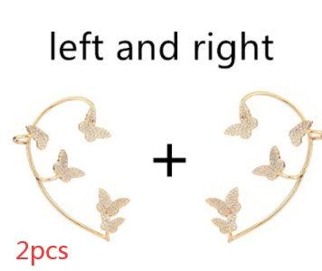 Sparkling Butterfly Ear Clips | Daily Wear Gold Left and Right 2pcs