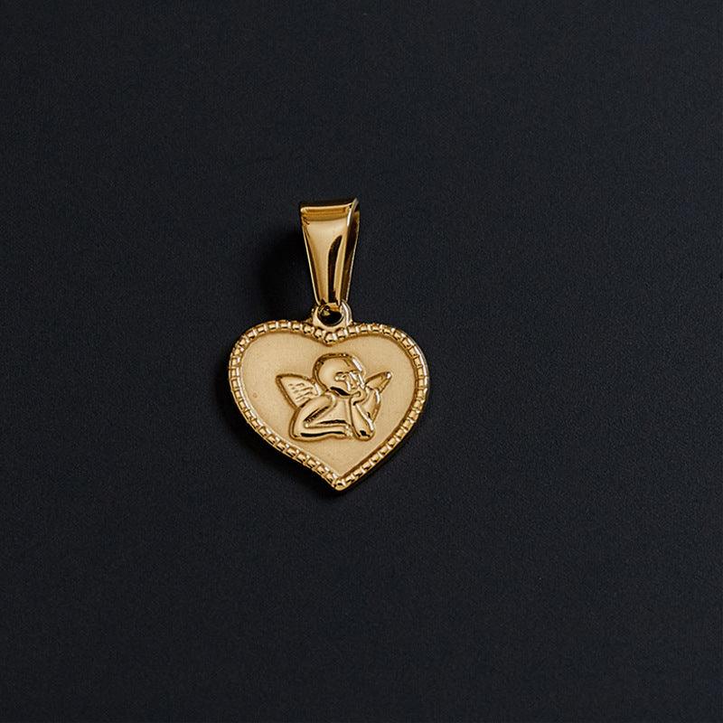 Cross Peach Heart Pendant - Daily Wear G