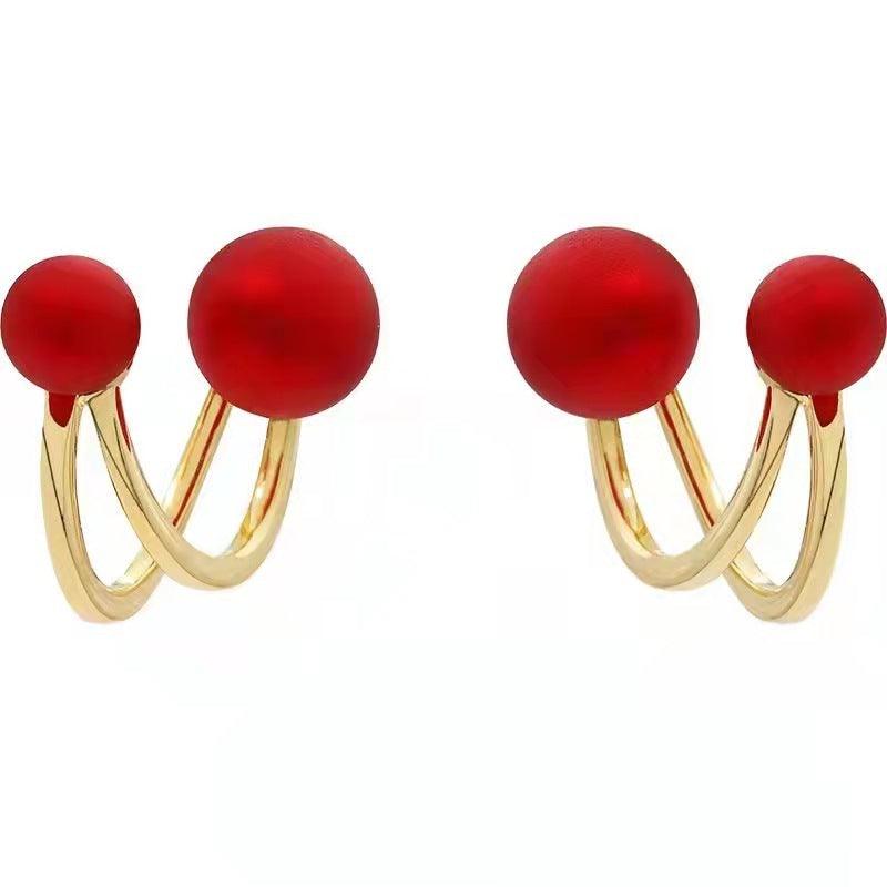 Radiant Trapezoidal Yellow Earrings Red