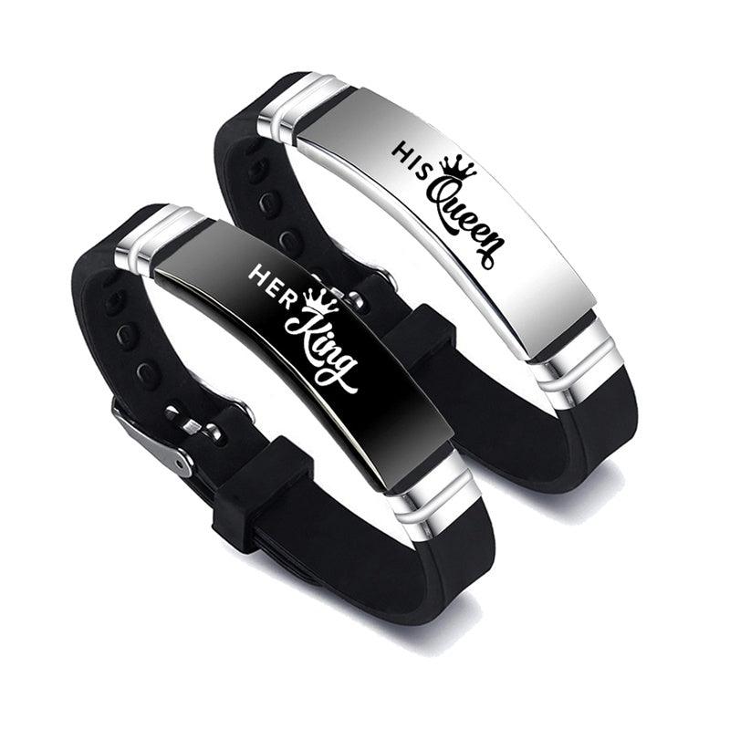 Silver Her King His Queen Couple Bracelets | Fashion Collection 5