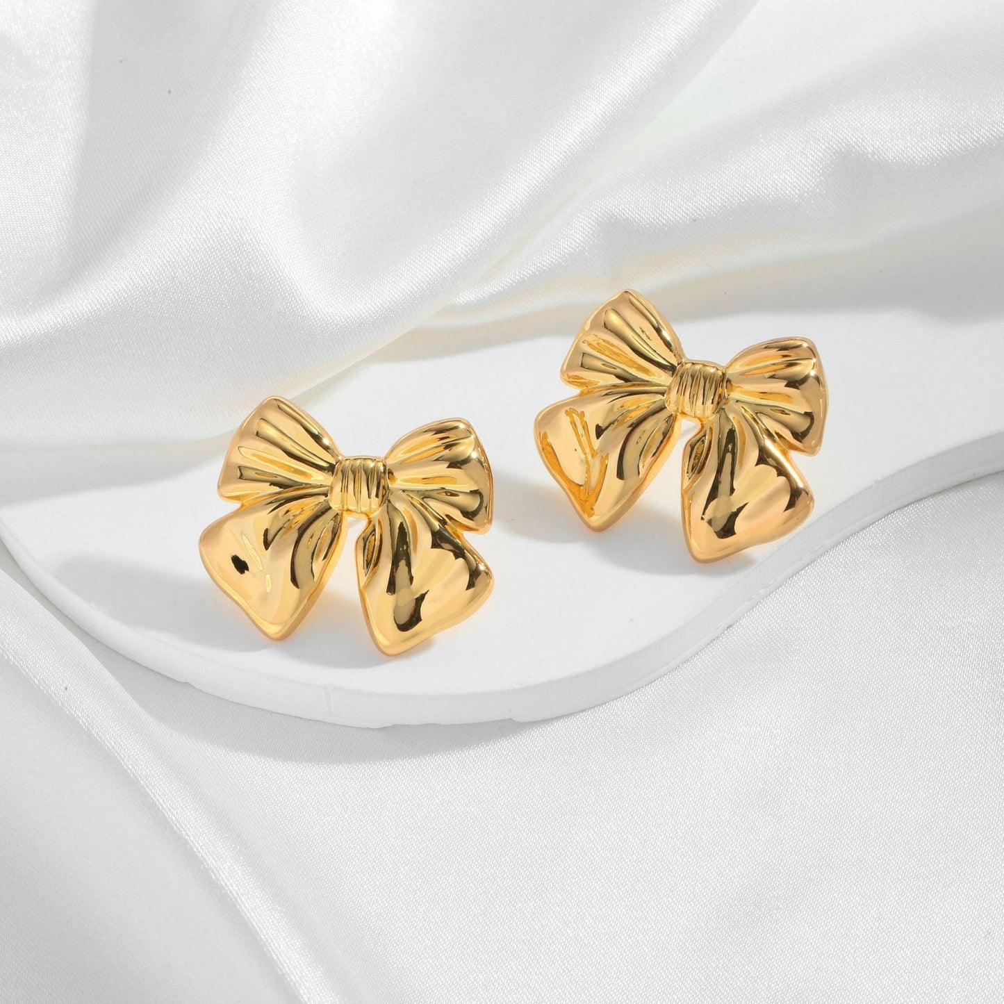 Bow Earrings Copper Plating | Daily Wear