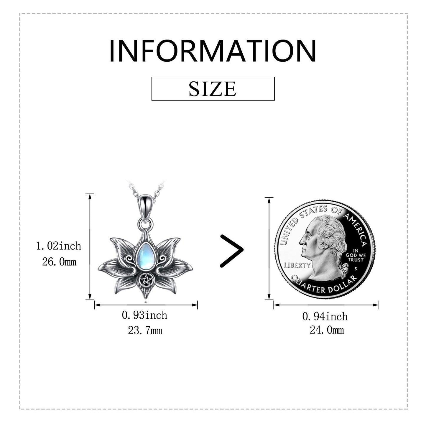 925 Silver Moonstone Lotus Necklace | Daily Wear