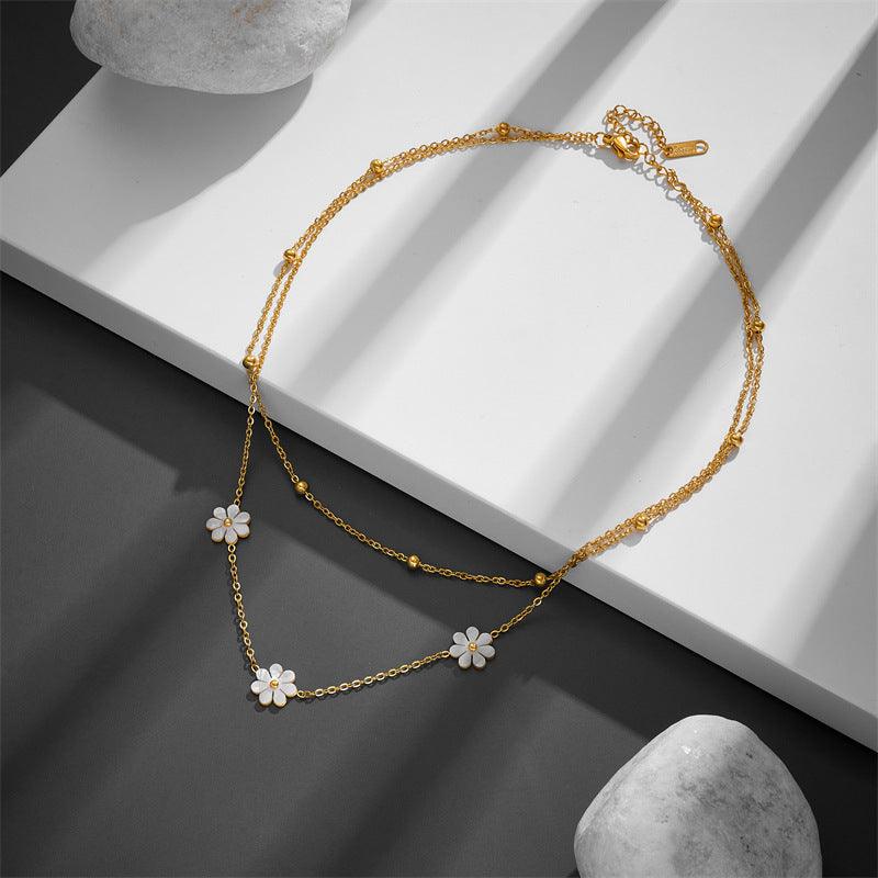 Flower Daisy Double Layering Jewelry Set | Daily Wear