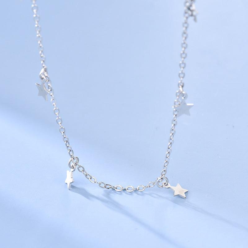 Star Tassel Necklace In S925 Sterling Silver Platinum 925 Silver