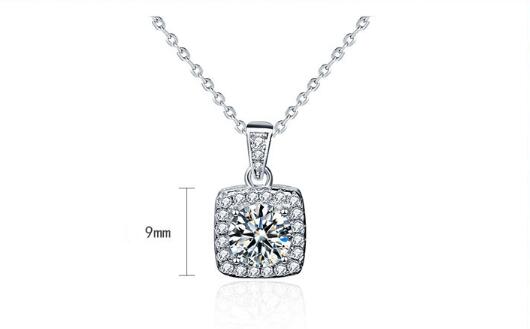 Moissanite Pendant Necklace In S925 Sterling Silver