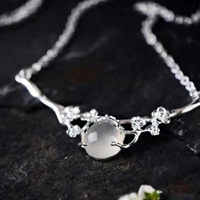 Moon Shadow Necklace In 925 Sterling Silver | Daily Wear White Gold Color Plating