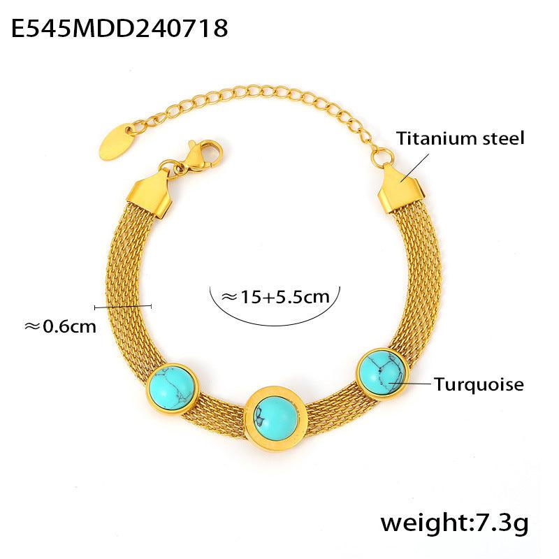 Turquoise Bracelet Retro Design | Daily Wear Gold Bracelet