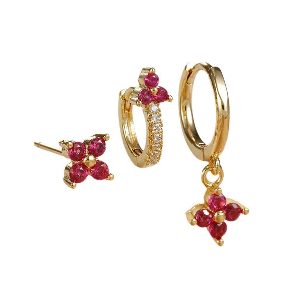 Four-Leaf Flower Stud Earrings | Daily Wear
