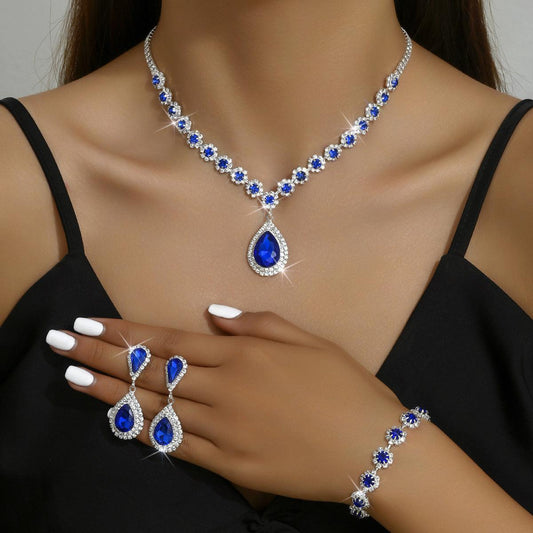 Elegant Fashion Jewelry Suit | Party Collection Sapphire Blue