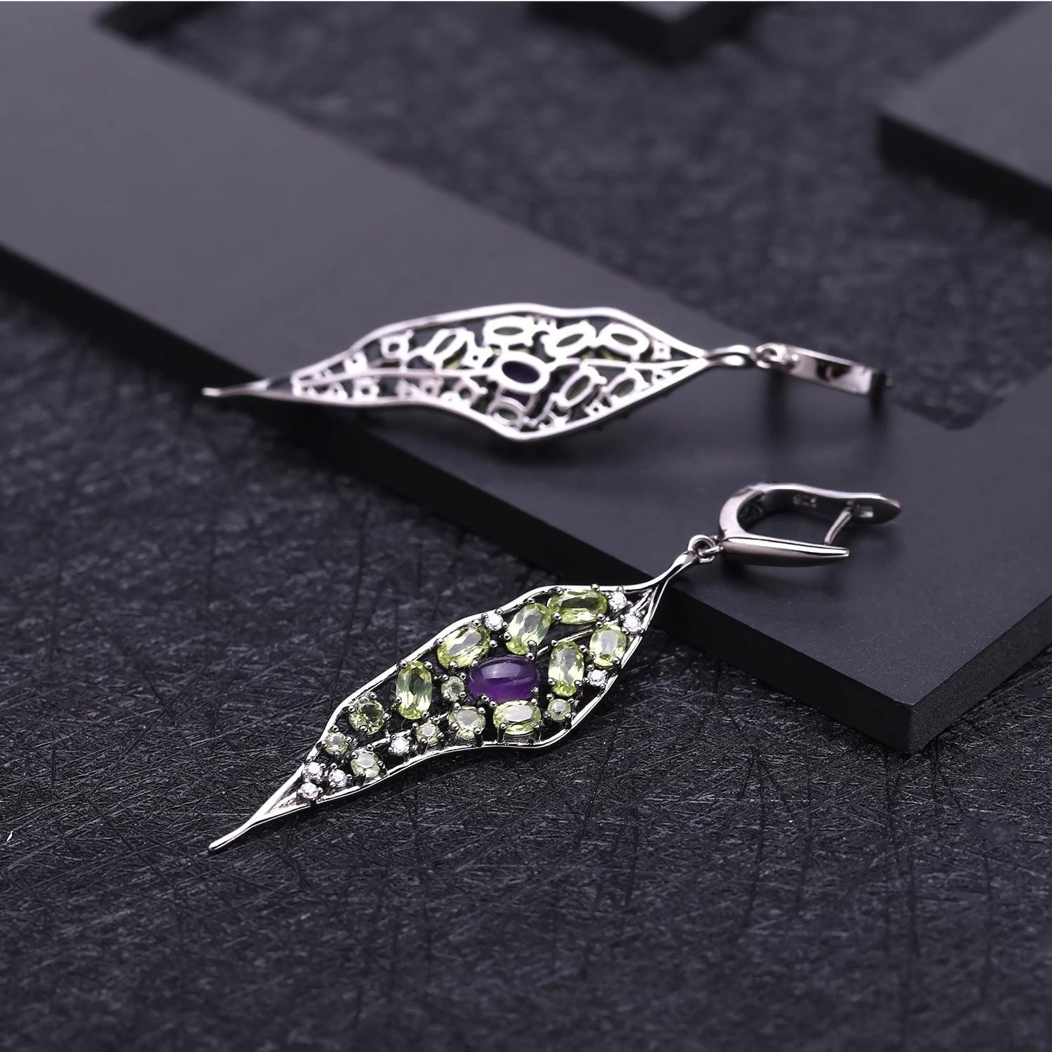 Amethyst Olivine Earrings | Daily Wear