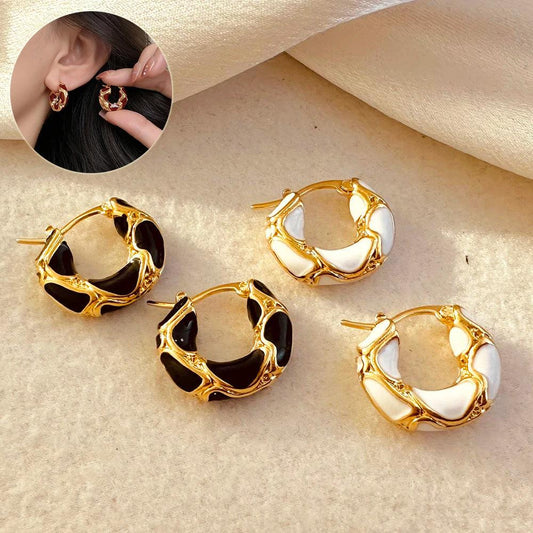 Metal Texture Small Hoop Earrings | Daily Wear