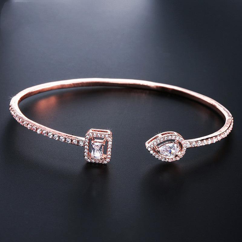 Exquisite Bracelet with Micro Inlaid AAA Zircon | Daily Wear Rose Gold