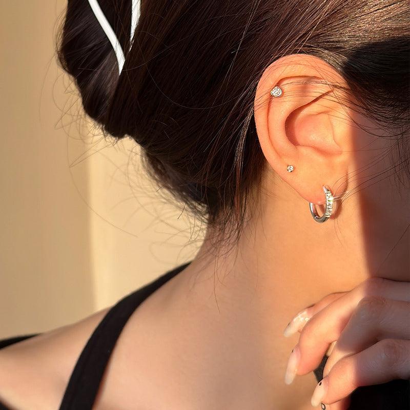 Geometric Rhinestone Zircon Ear Clip Simple Jewelry