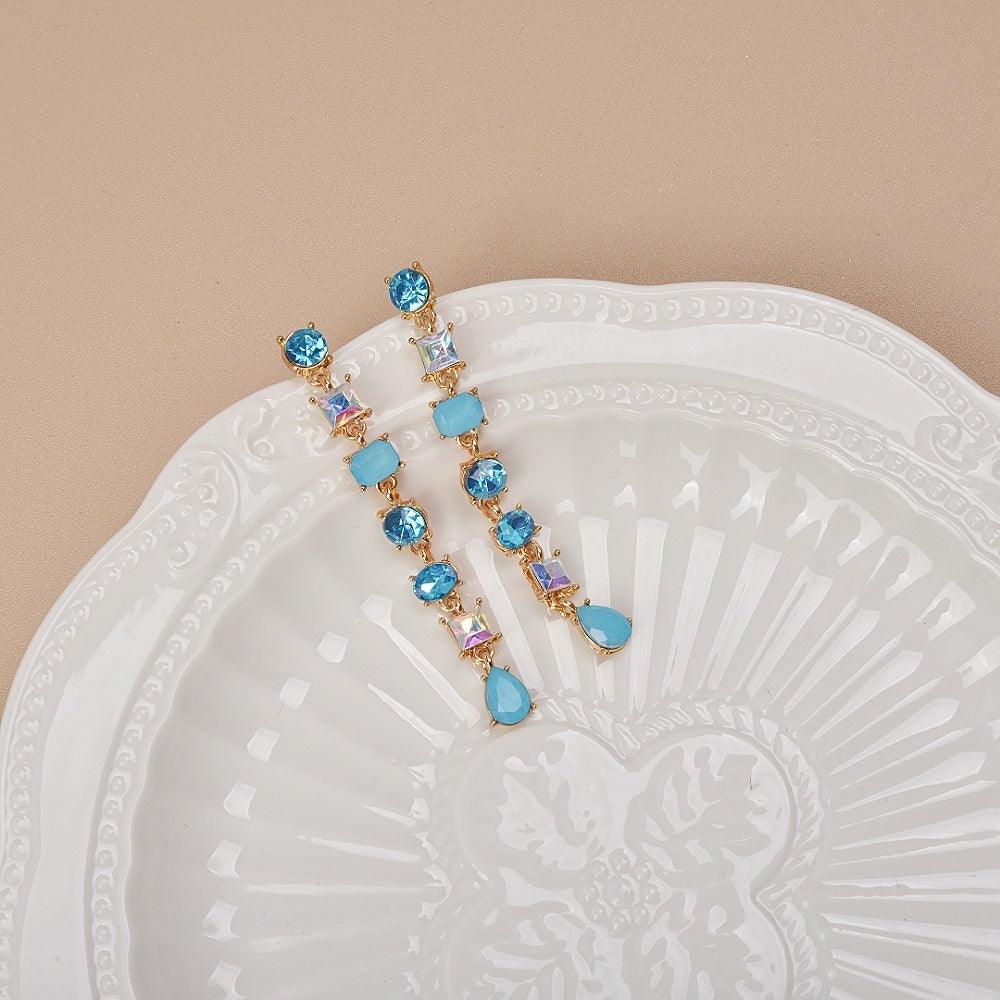 Multicolor Crystal Tassel Long Earrings | Daily Wear