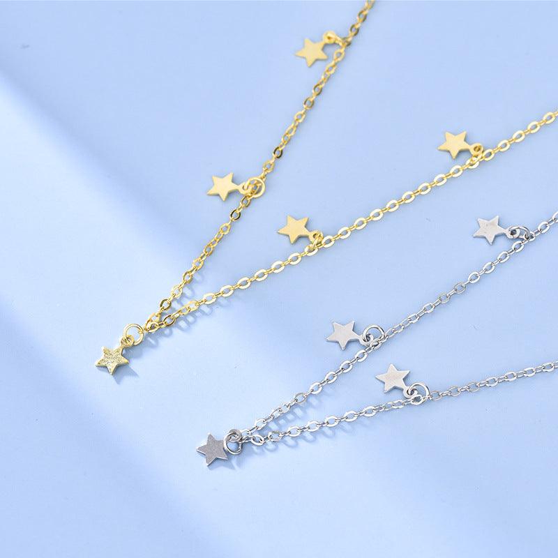 Star Tassel Necklace In S925 Sterling Silver