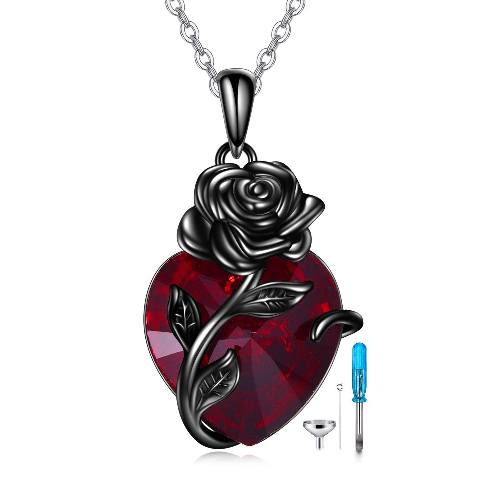 Sterling Silver Heart Rose Necklace | Daily Wear