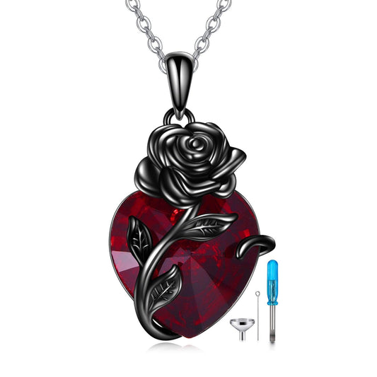 Sterling Silver Heart Rose Necklace | Daily Wear
