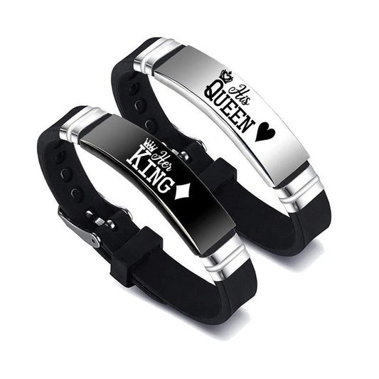 Silver Her King His Queen Couple Bracelets | Fashion Collection 1