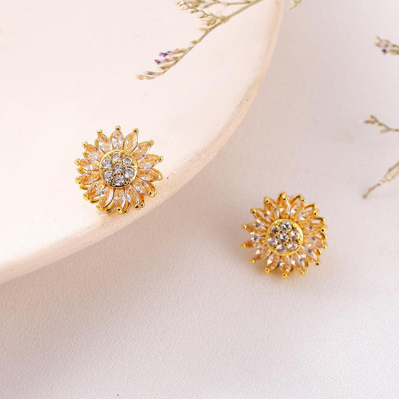 Classic Charm Sunflower Necklace Earrings Set | Daily Wear