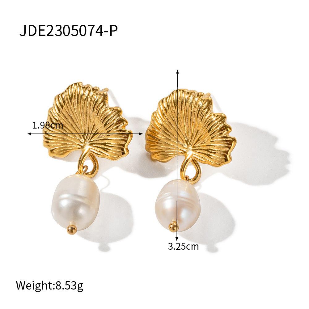 Freshwater Pearl Earrings | Daily Wear Gold White - G