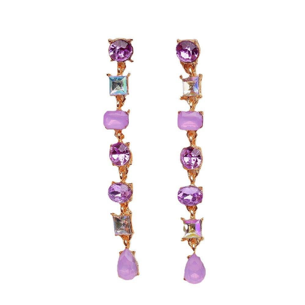 Multicolor Crystal Tassel Long Earrings | Daily Wear