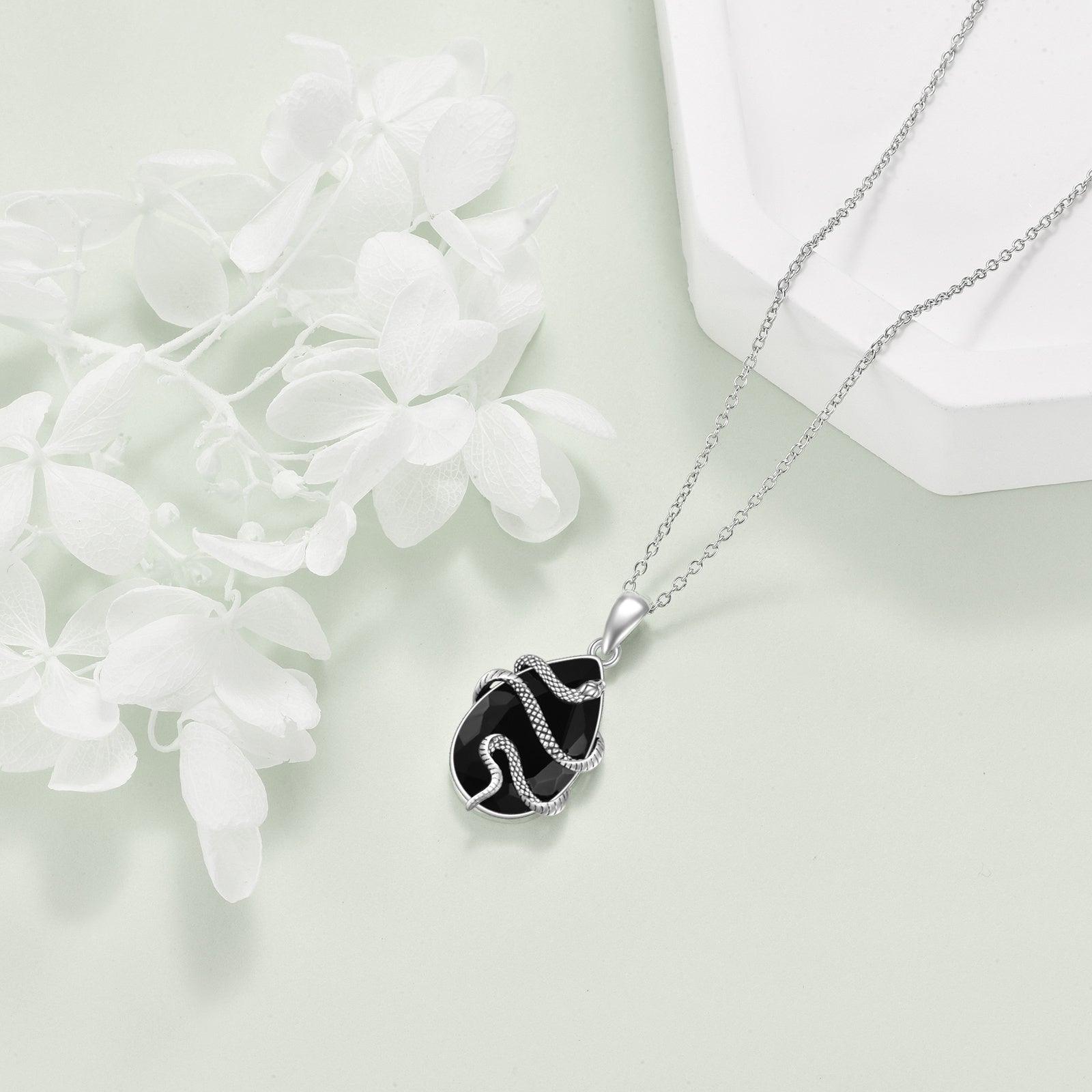 Sterling Silver Black Obsidian Tourmaline Necklace | Fashion Wear