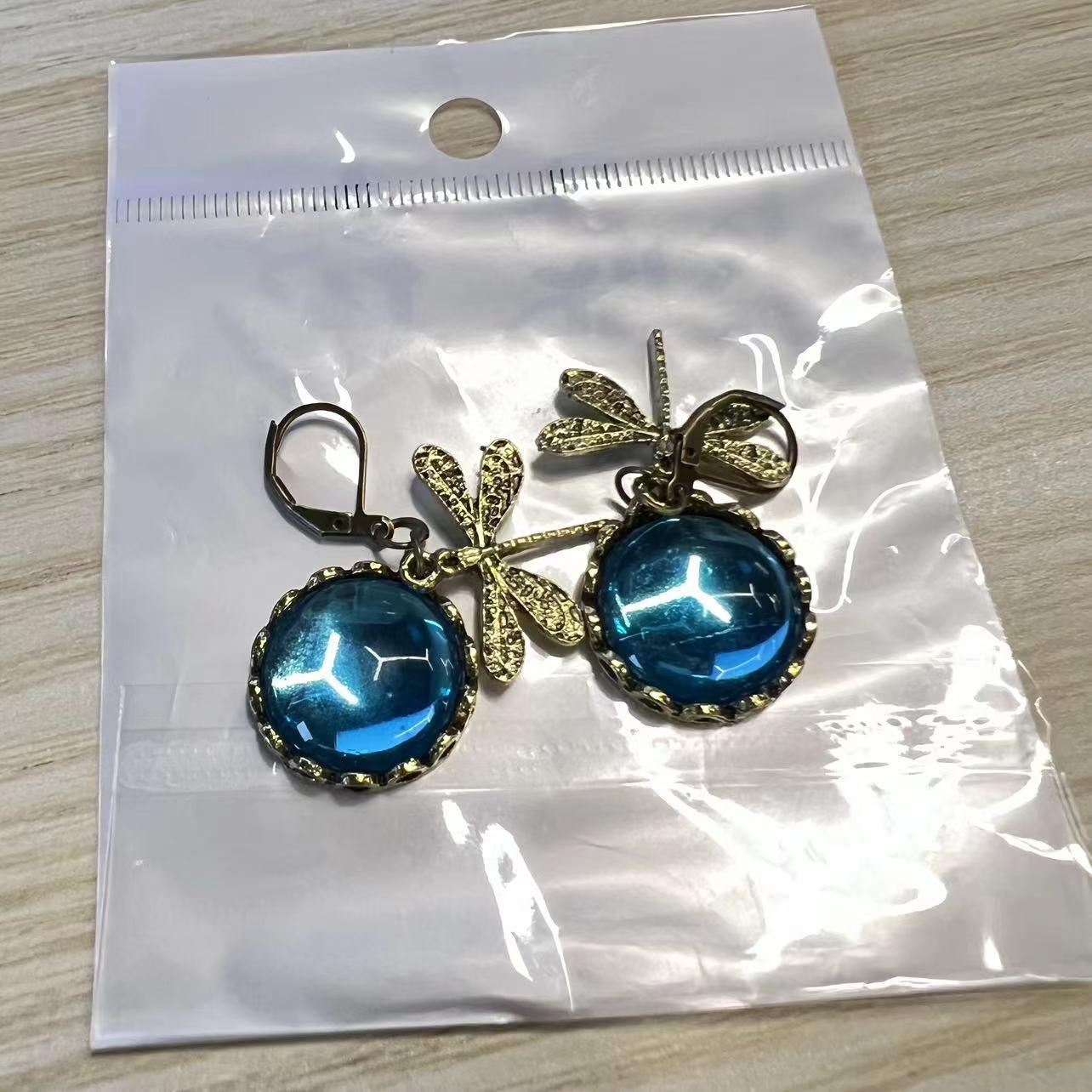 Hanging Vintage Dragonfly Pendant Earring | Daily Wear Denim Blue